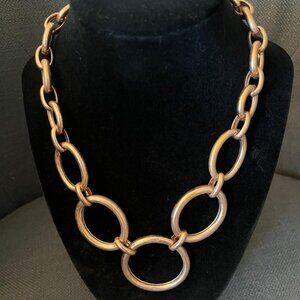 Bronze Necklace with Hoop Earrings